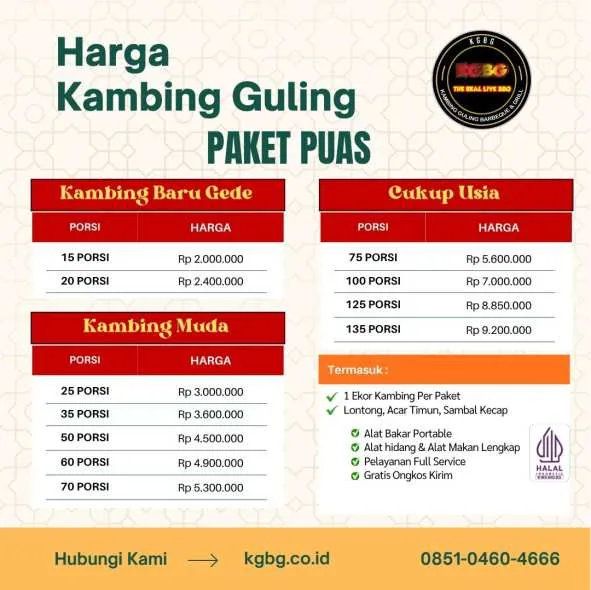 Kambing Guling Cimanggung | KGBG | 085104604666 paket puas